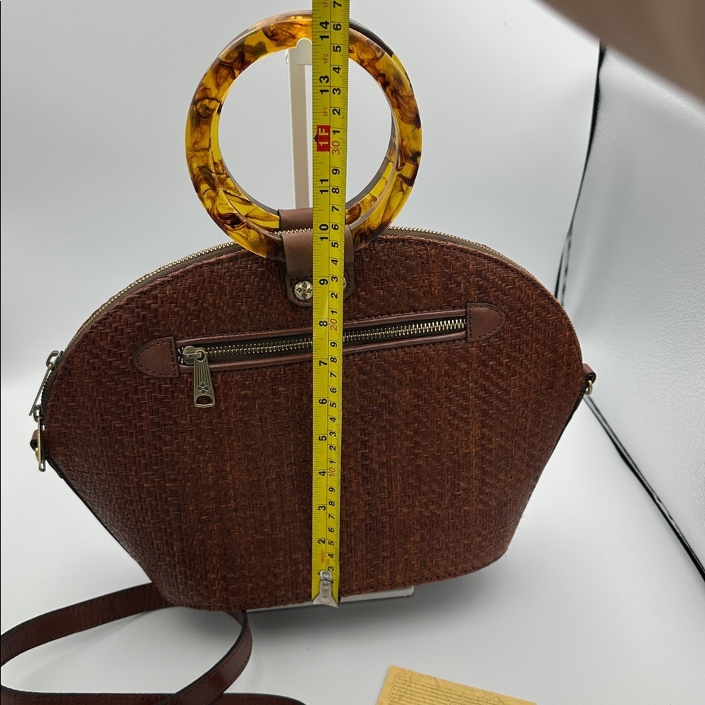 Patricia Nash Mellini Satchel Wavy Woven Raffia Bag Purse With Crossbody Strap - Picture 6 of 11